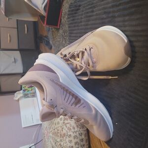 Nike Women's Downshifters in Beige and Pink